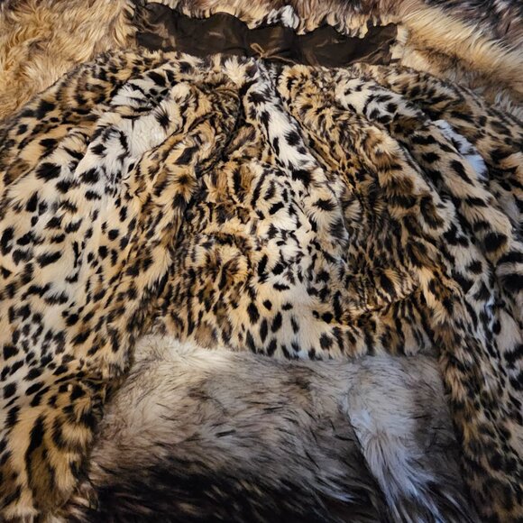 Vintage Express Small Cropped Faux Cheetah Fur Coat - Picture 3 of 8